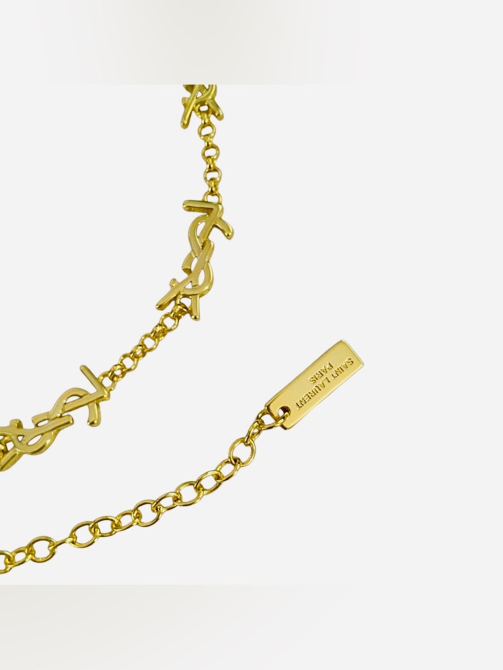 Yves Saint Laurent Gold YSL Cassandre Link Station Chain Necklace - Picture 5 of 9